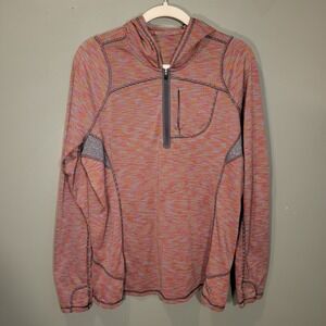 REI Hooded 1/4 Zip Active Top, Gray Multi